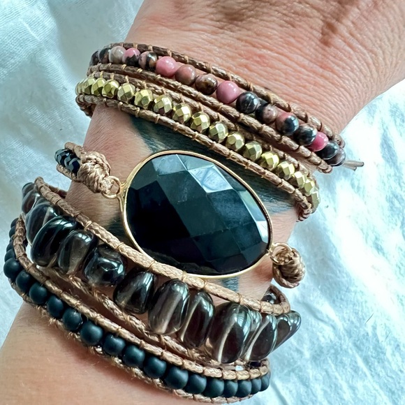 Love + Protection ONYX + Rhodonite Wrap Bracelet - Picture 8 of 11